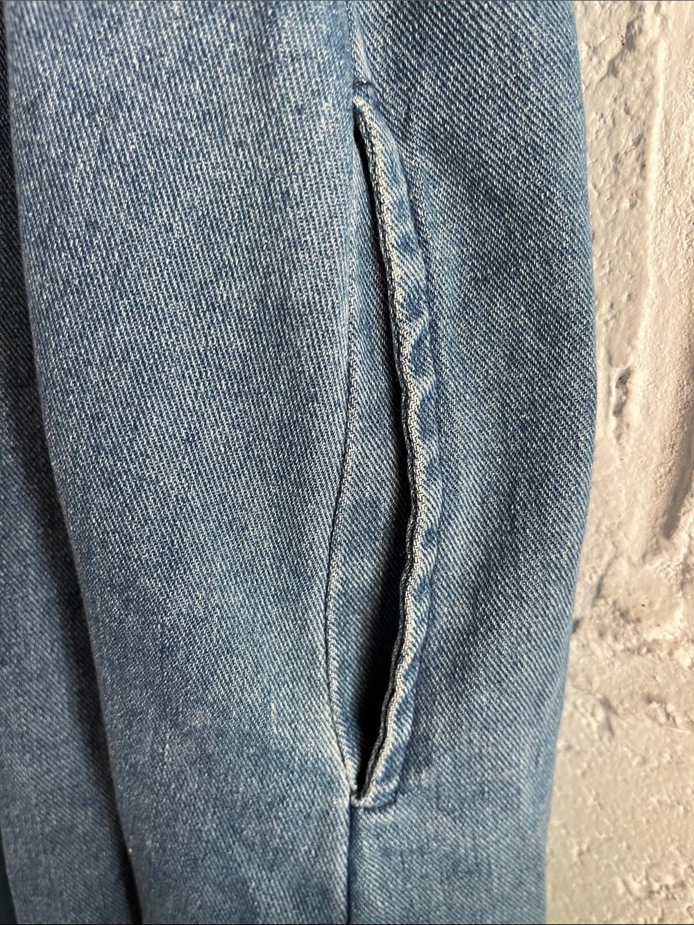 Denim Button-Front Puff Sleeve Dress - Small- top button missing - Picture 7 of 7